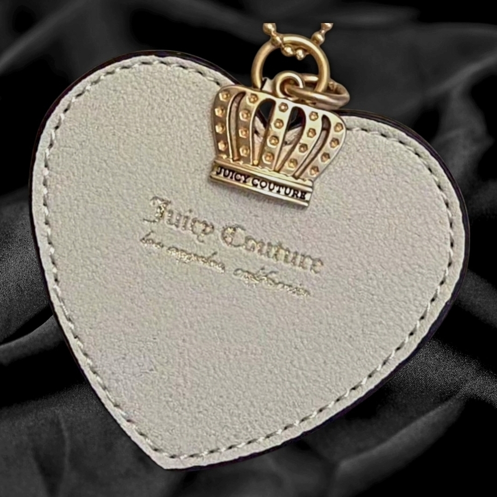 Juicy Couture Bag Charm/Key Chain + Pink Jewled Pave Heart Pendant NWOT